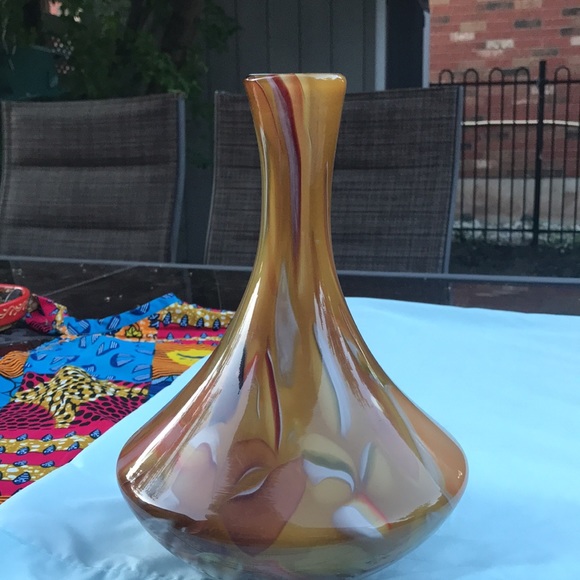 Mcm Vintage High Gloss Glass Vase - Picture 3 of 17